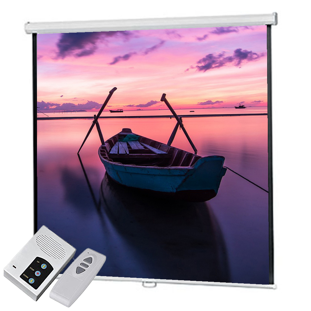 72 Inch Projector Screen Electric Motorised 6x6 Feet 1:1mw