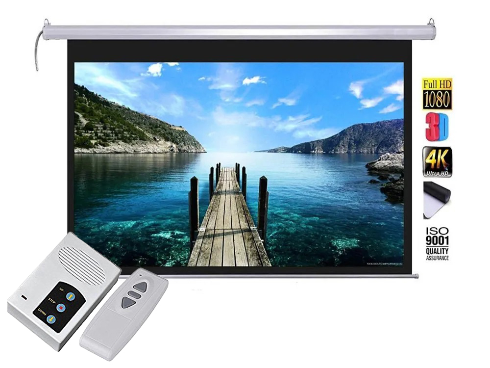 120 Inch Projector Screen Electric Motorised 6x8 Feet 4:3mw