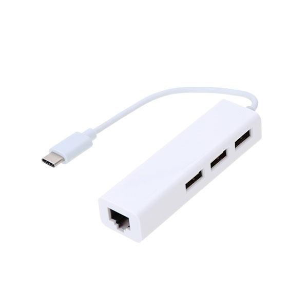 Type-C 3.1 to LAN &amp; USB Hub Multiport Adapter High-Speed Ethernet &amp; USB Expansion
