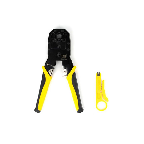 Bosi Professional RJ45/RJ11/RJ12 Network Crimping Tool – 4P/6P/8P Cable Cutter and Stripper for CAT5/CAT5e/CAT6 LAN Cables