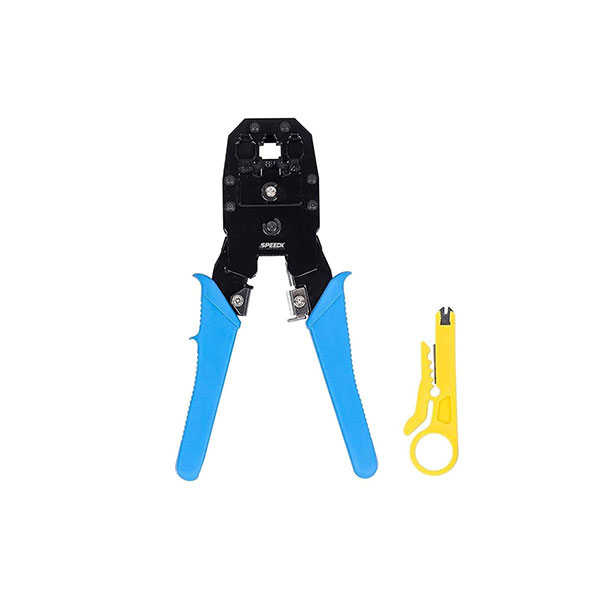 WJ-315 Professional Modular Network Crimping Tool – RJ45/RJ11/RJ12 Crimper with Wire Cutter and Stripper (Blue Handle)